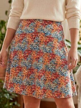 Nue Options Lined Floral Flared Skirt Size 4P